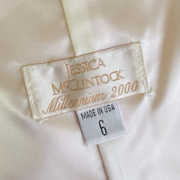 Jessica McClintock Millennium 2000 Colorblock Gown Dress Orange Yellow Size 6 - Picture 7 of 8